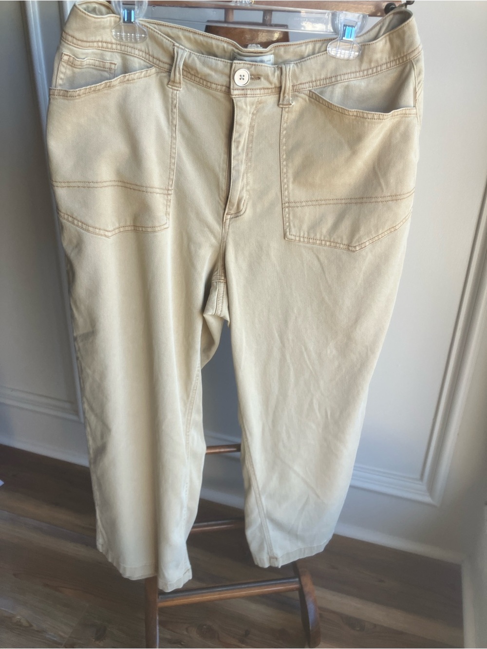 Cato Tan Cropped Pants with Front Patch Pockets Size 16W